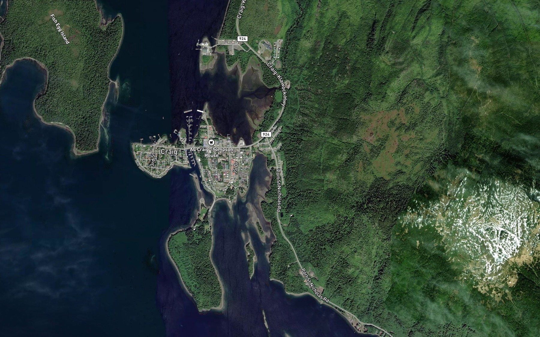 Satellite map of the Shelter Cove