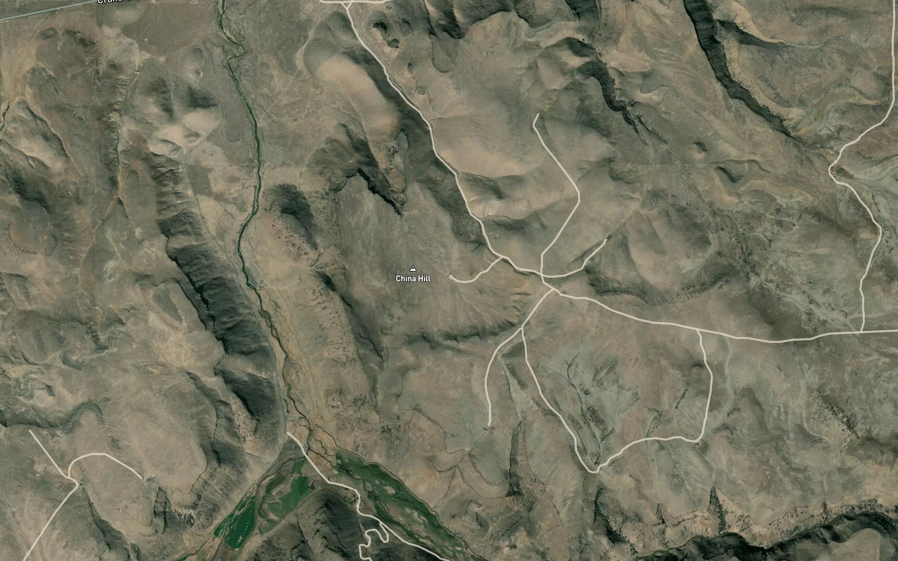 Satellite map of the China Hill Reservoir