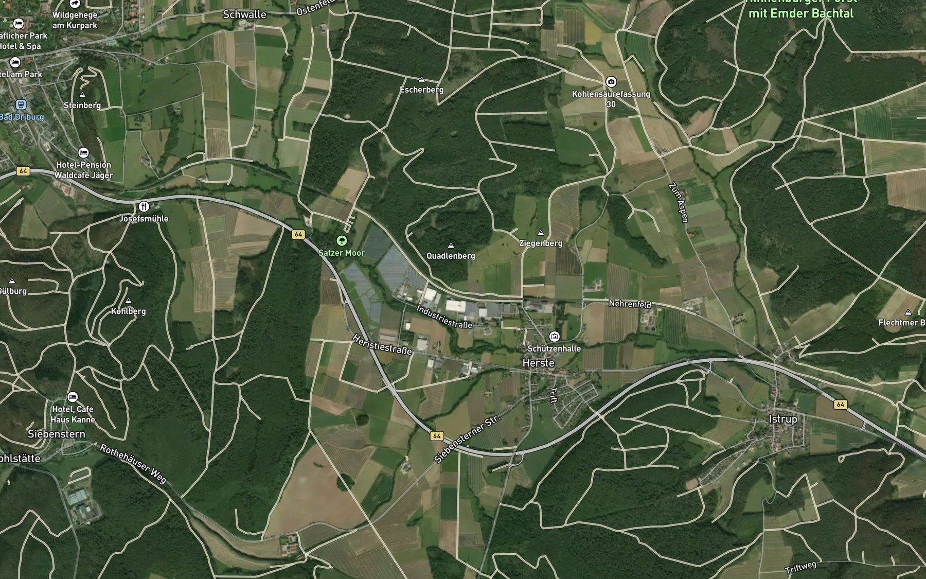 Satellite map of the Katzbach