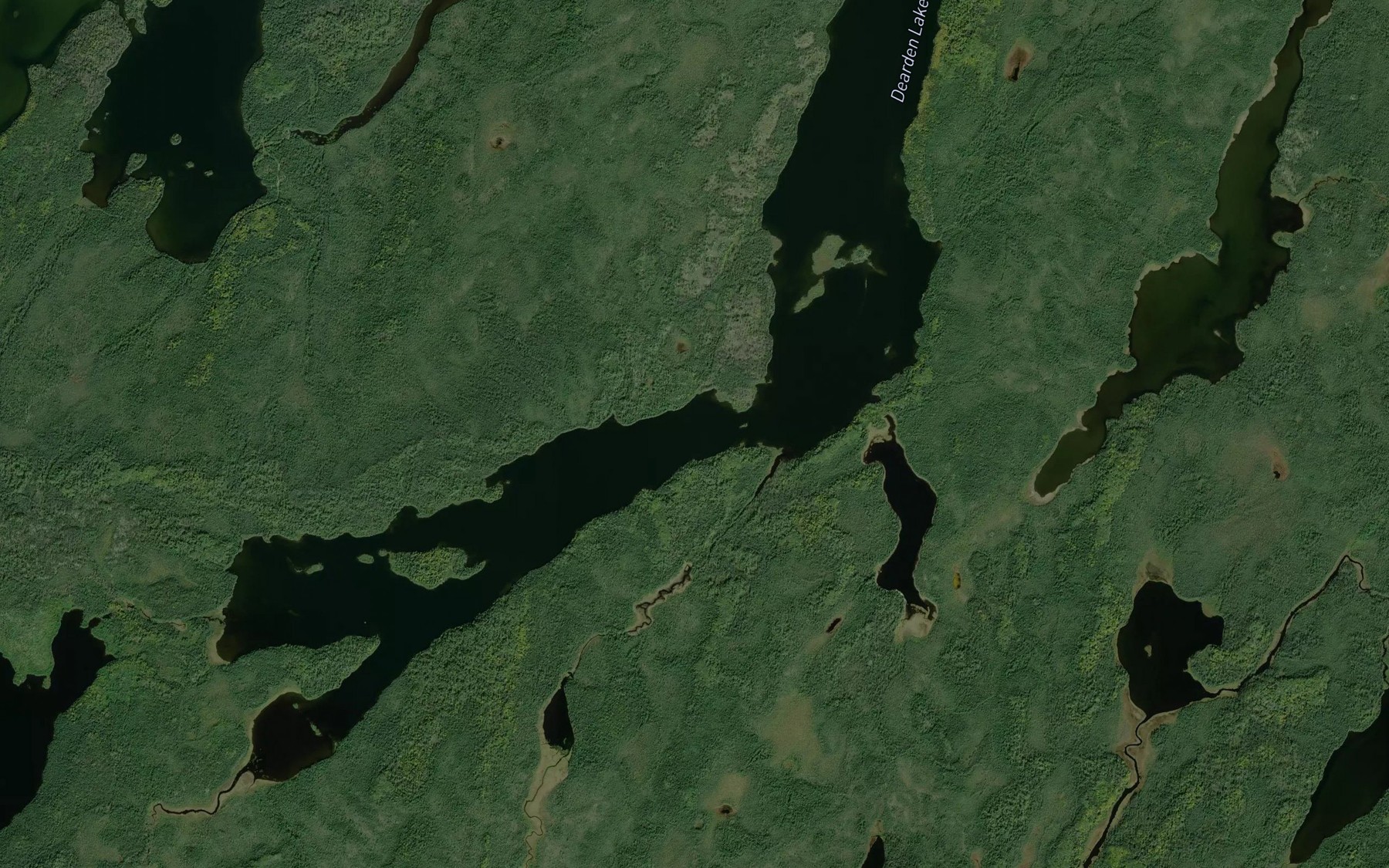 Satellite map of the Dearden Lake
