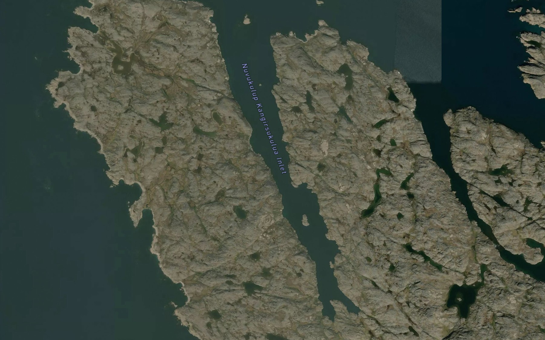 Satellite map of the Nuvukulup Kangirsukulua Inlet