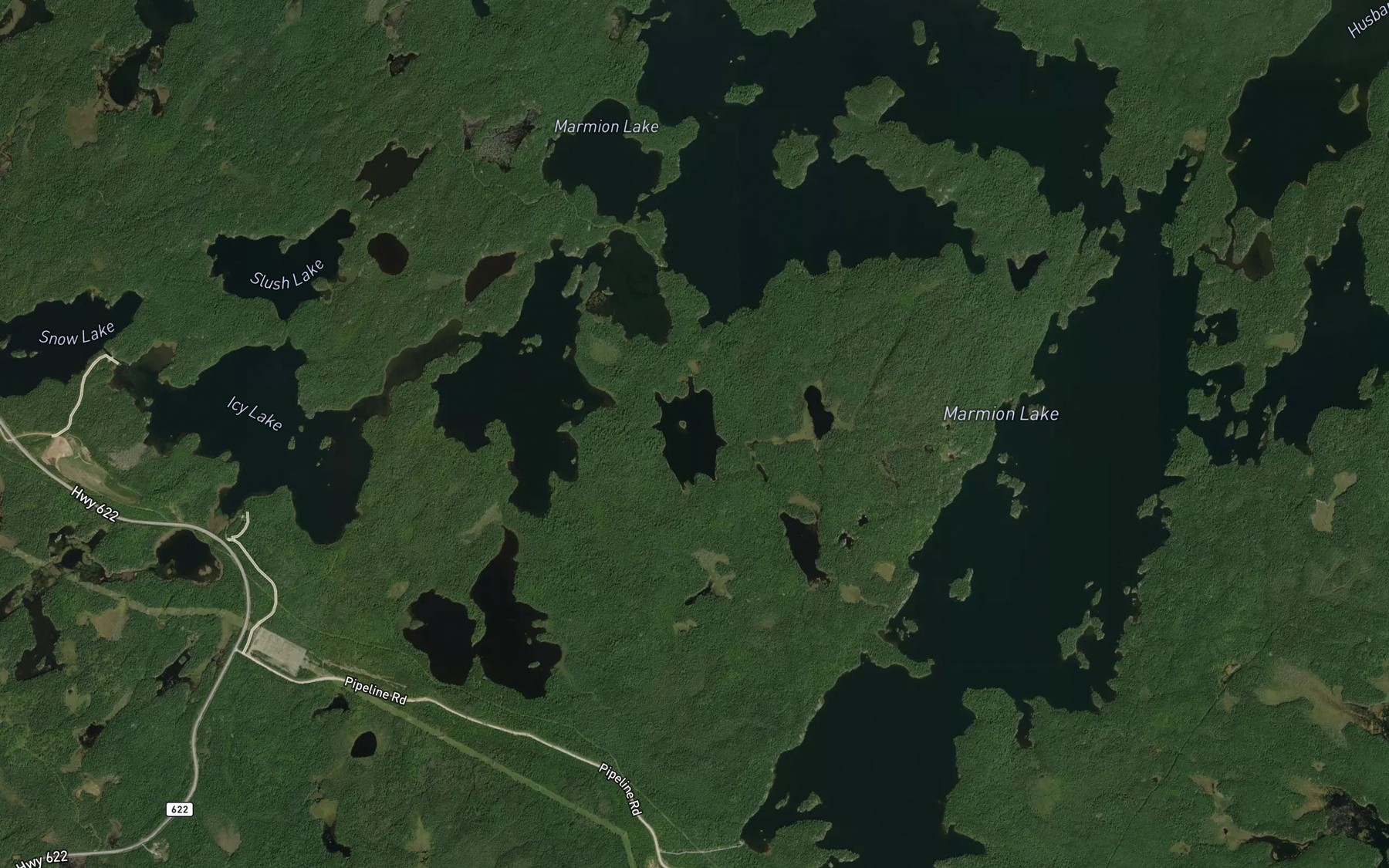 Satellite map of the Bunny Lake
