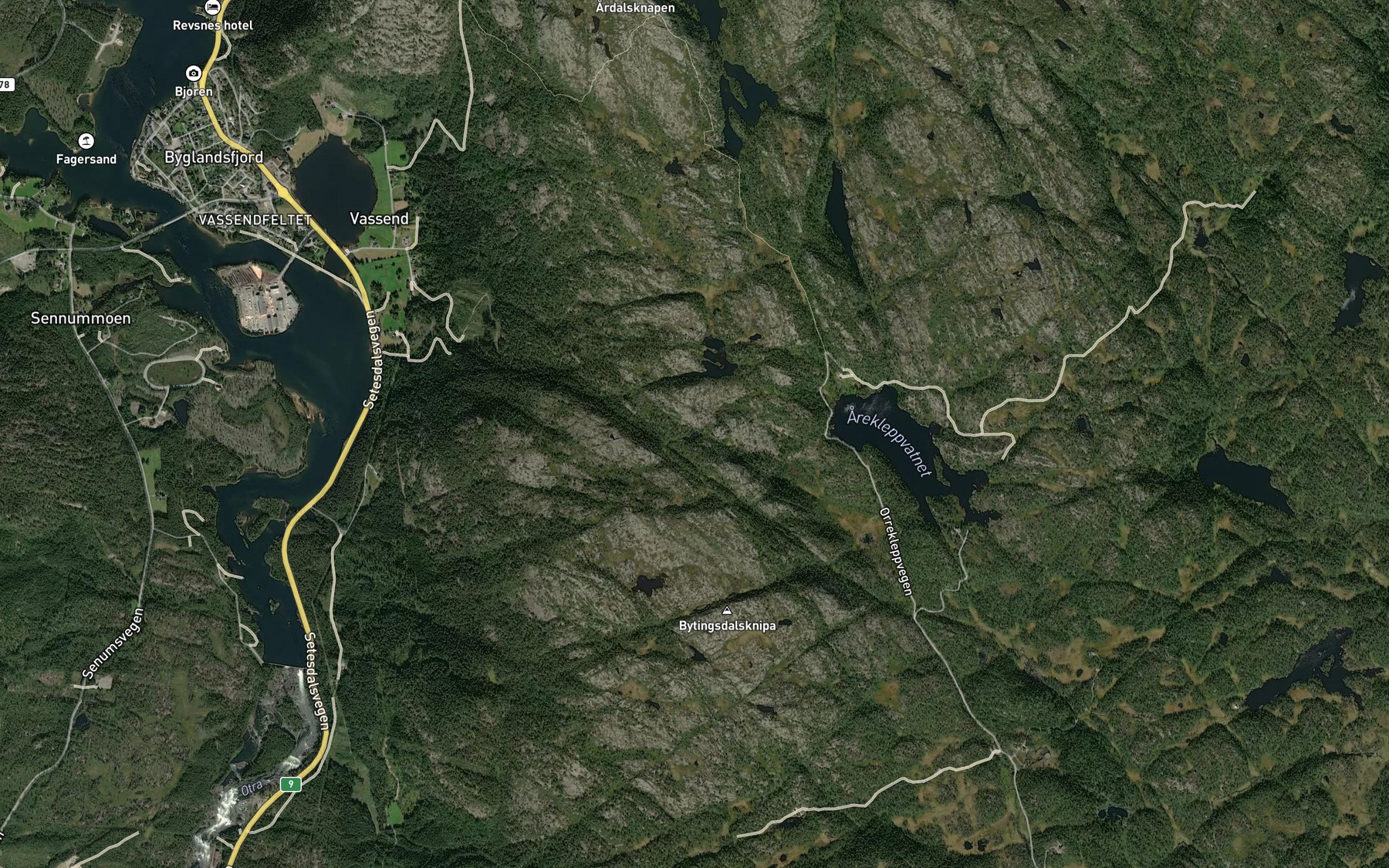 Satellite map of the Kleivetjonn