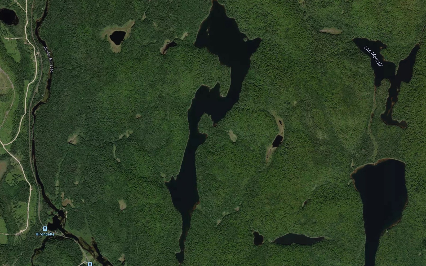 Satellite map of the Lac des Coteaux