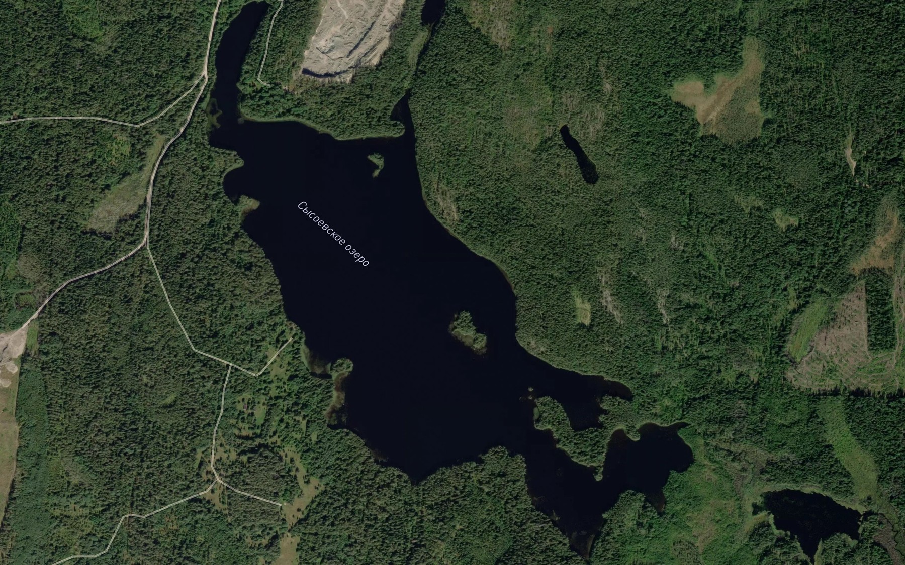 Satellite map of the oz. Sysoevskoe