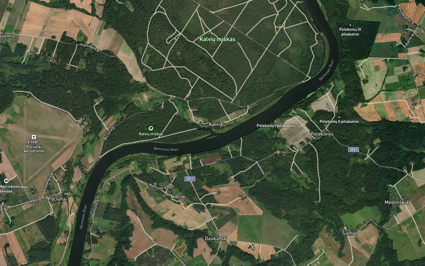 Satellite map of the Osvencia