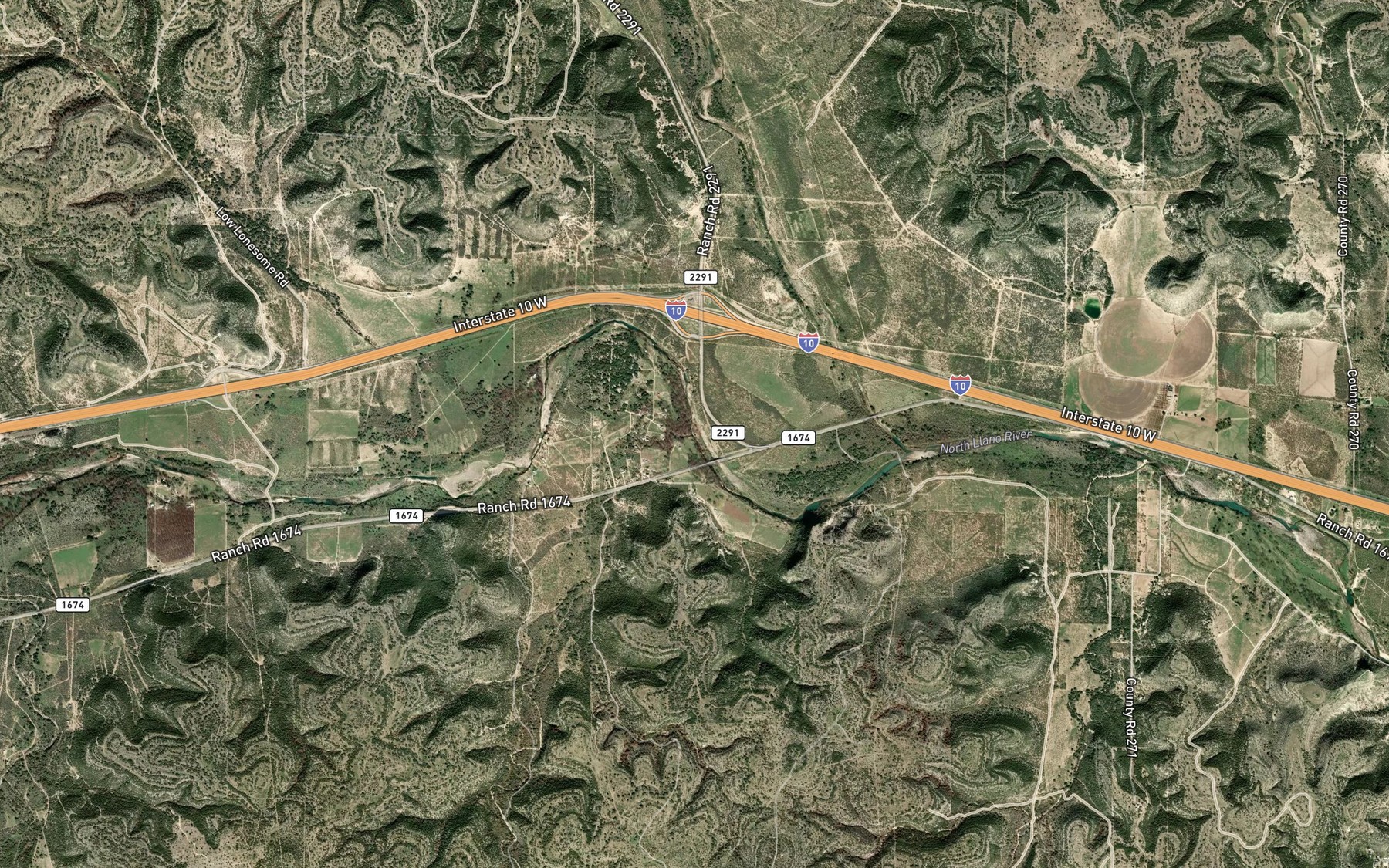 Satellite map of the Nixon Creek