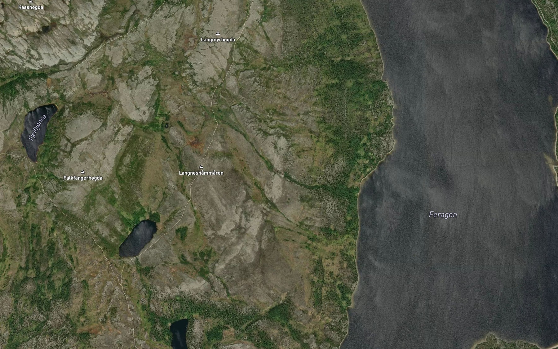 Satellite map of the Langnesbekken