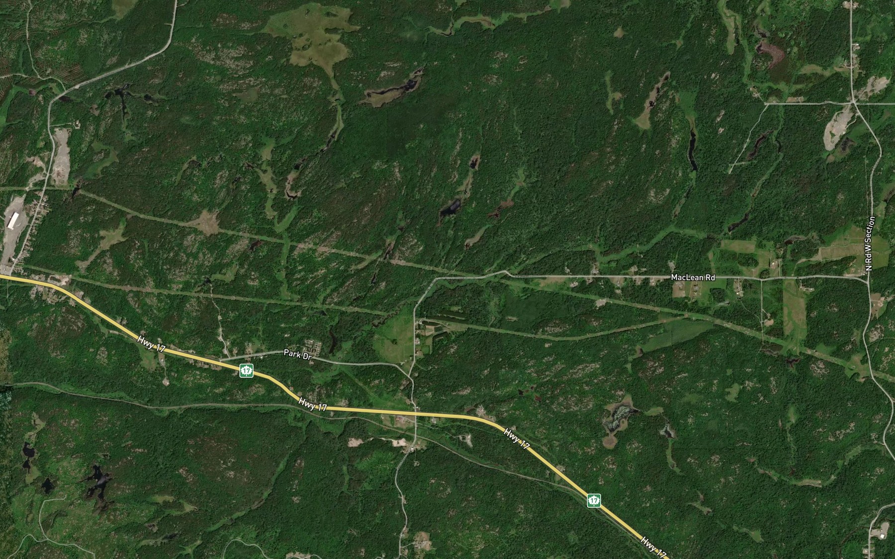 Satellite map of the Tank Creek