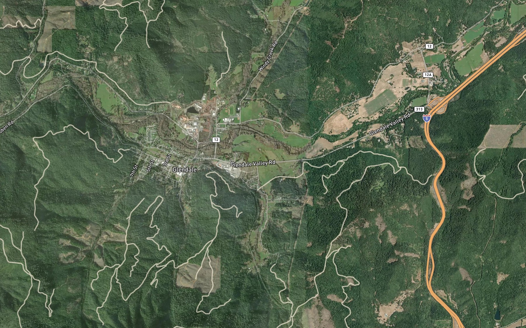 Satellite map of the Stranns Spring