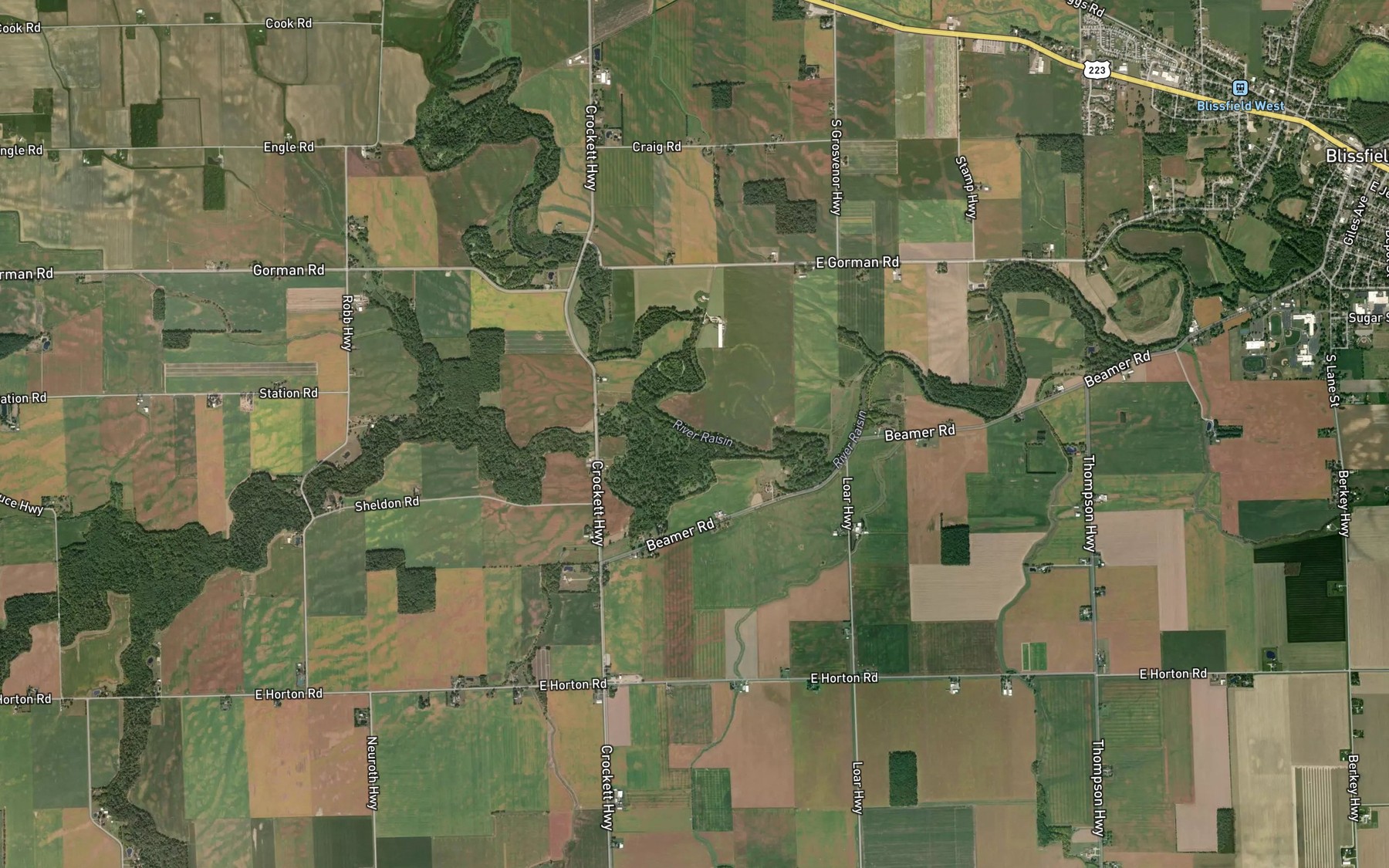 Satellite map of the Black Creek