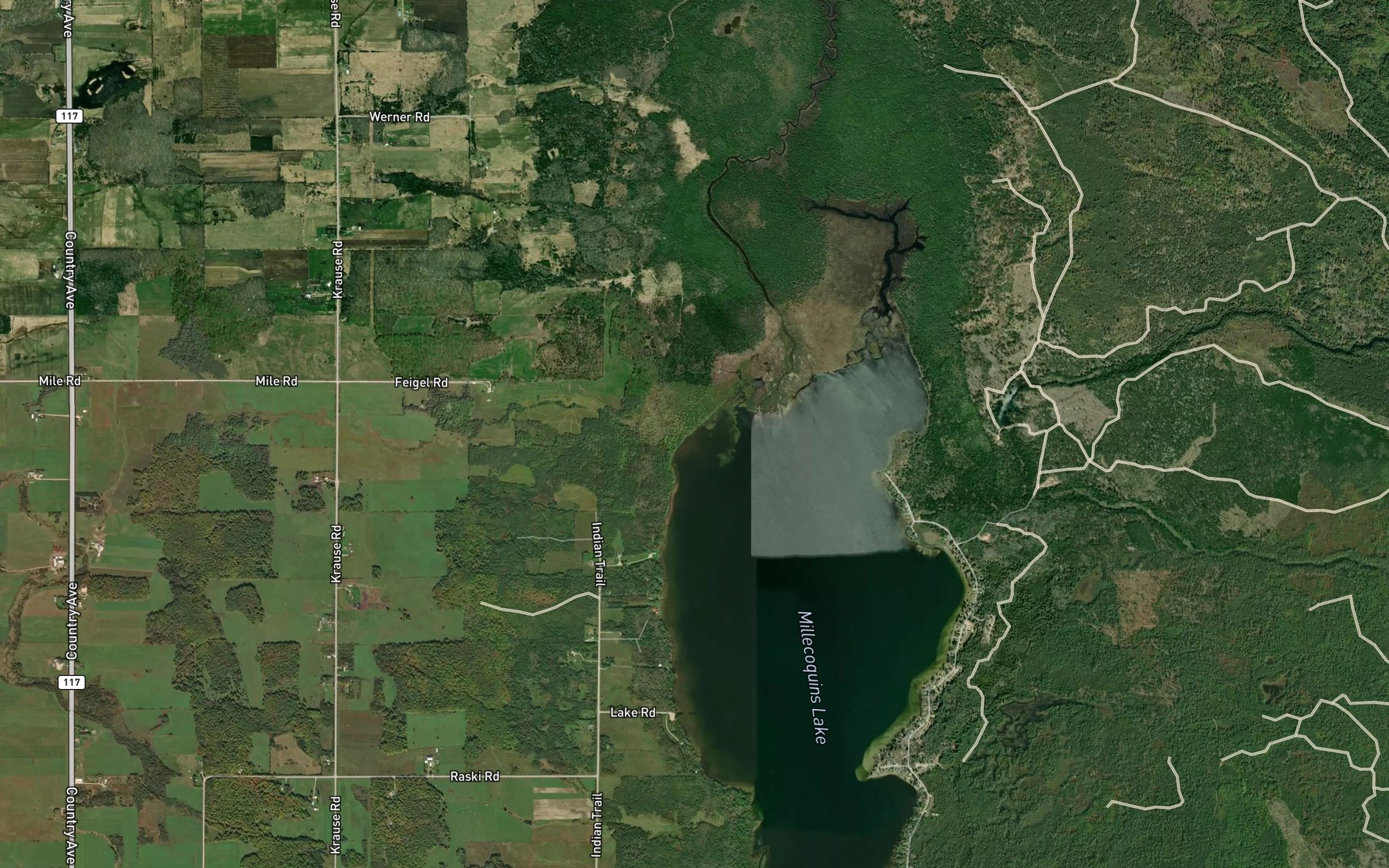 Satellite map of the Hagler Creek