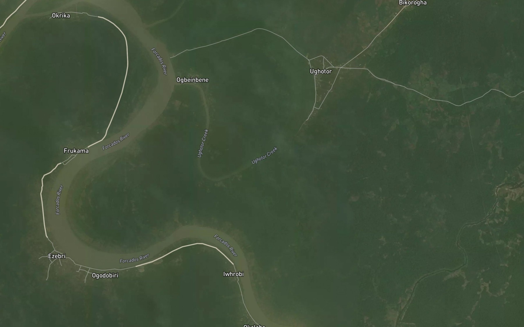 Satellite map of the Ogbeinbene Creek
