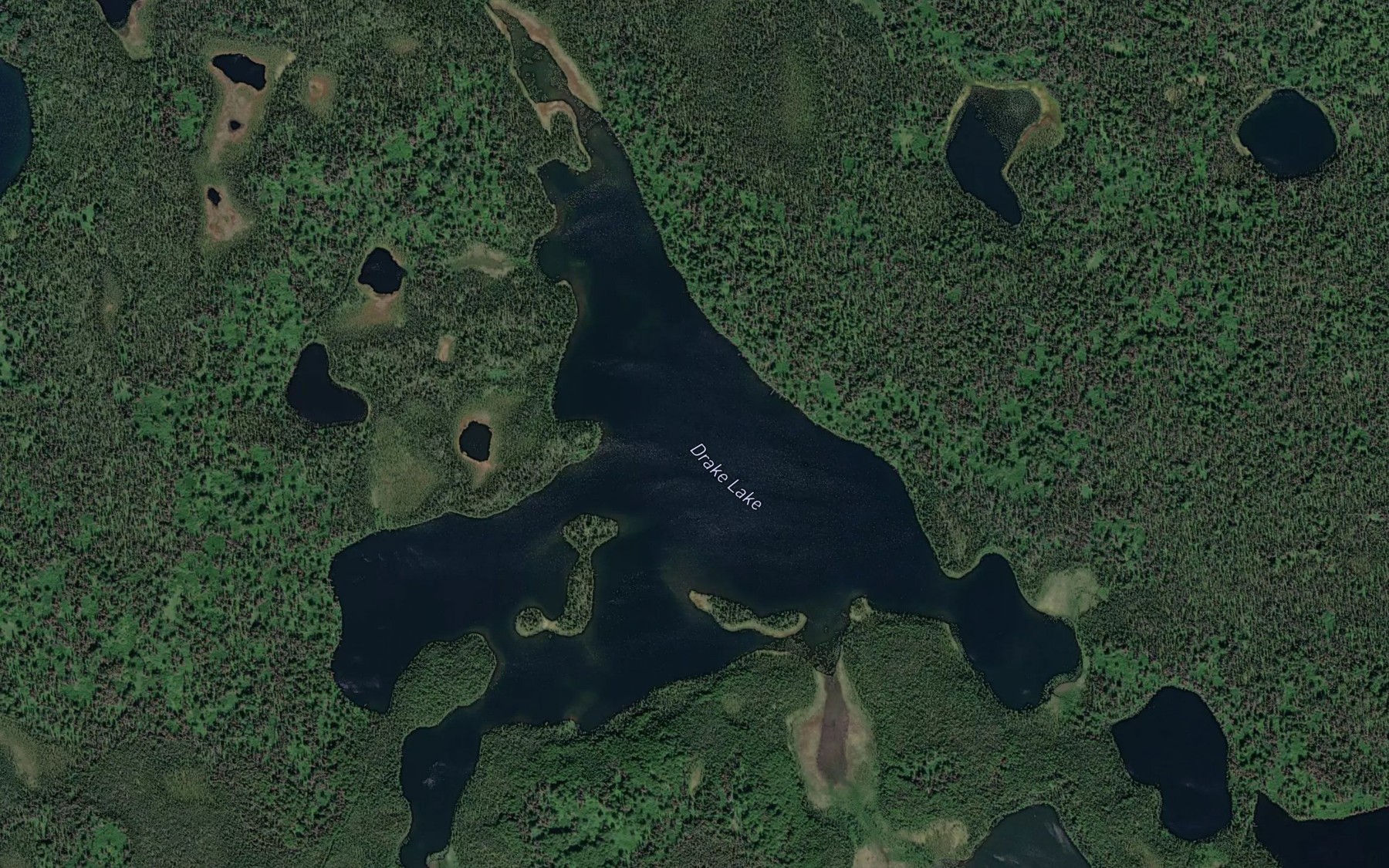 Satellite map of the Drake Lake