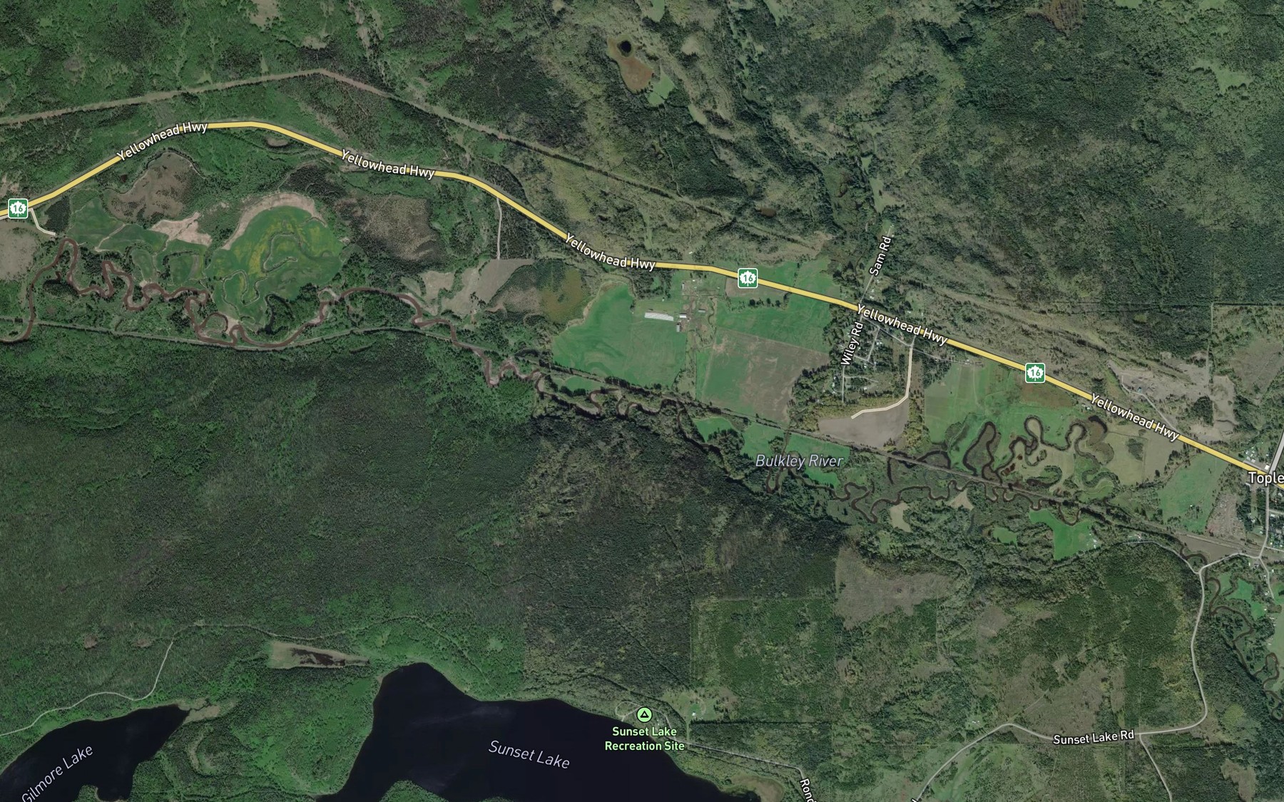 Satellite map of the Robert Hatch Creek