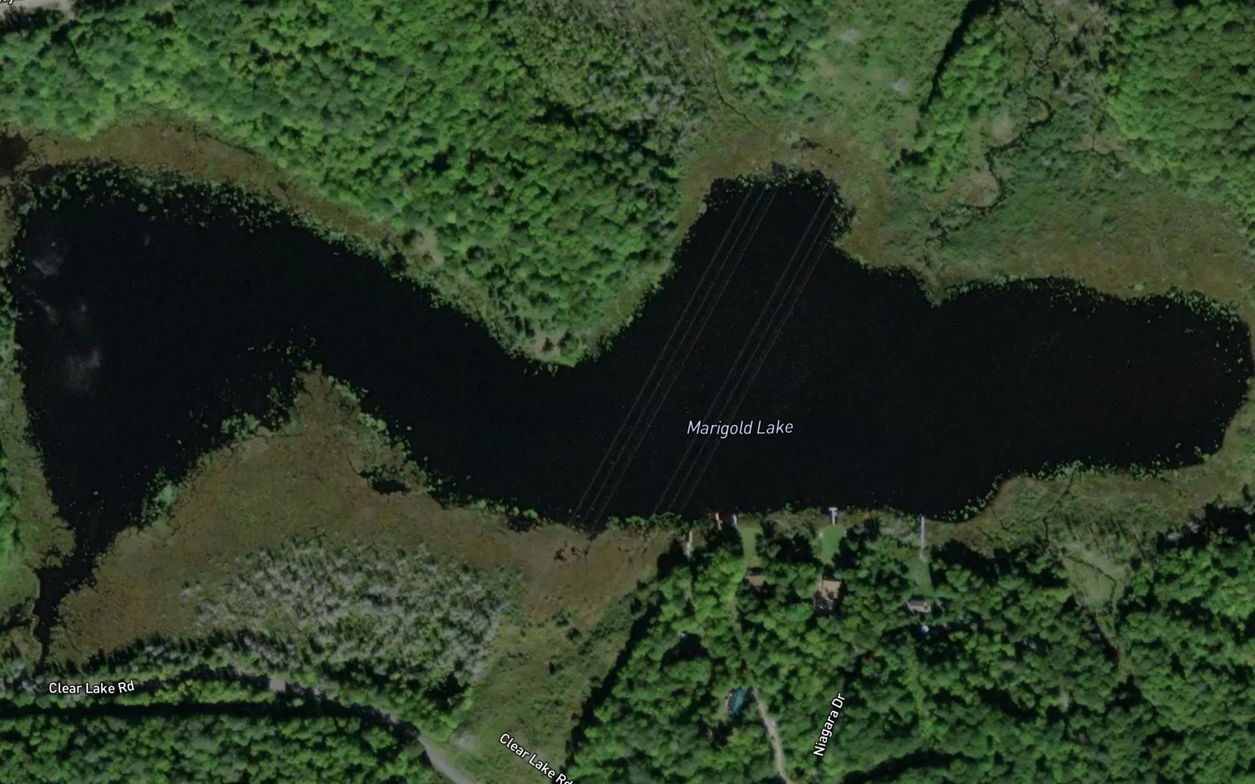 Satellite map of the Marigold Lake