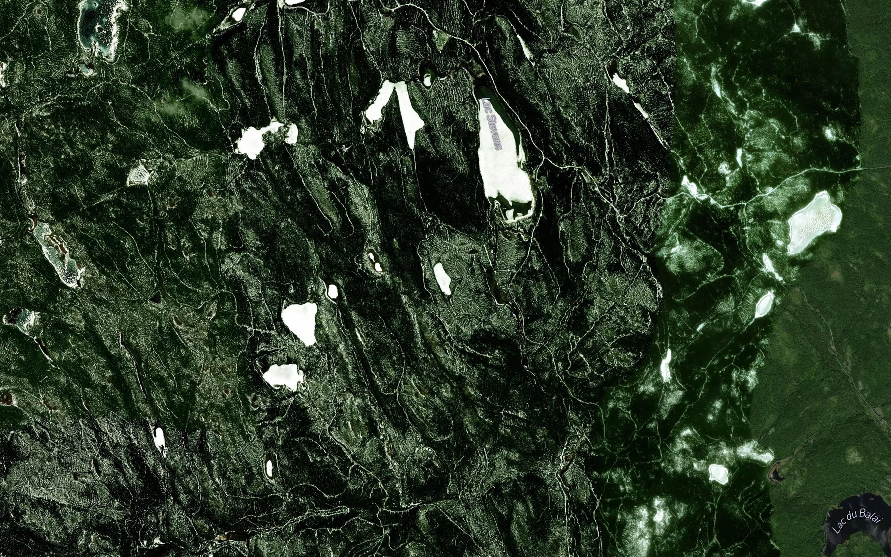 Satellite map of the Lac Chicoine