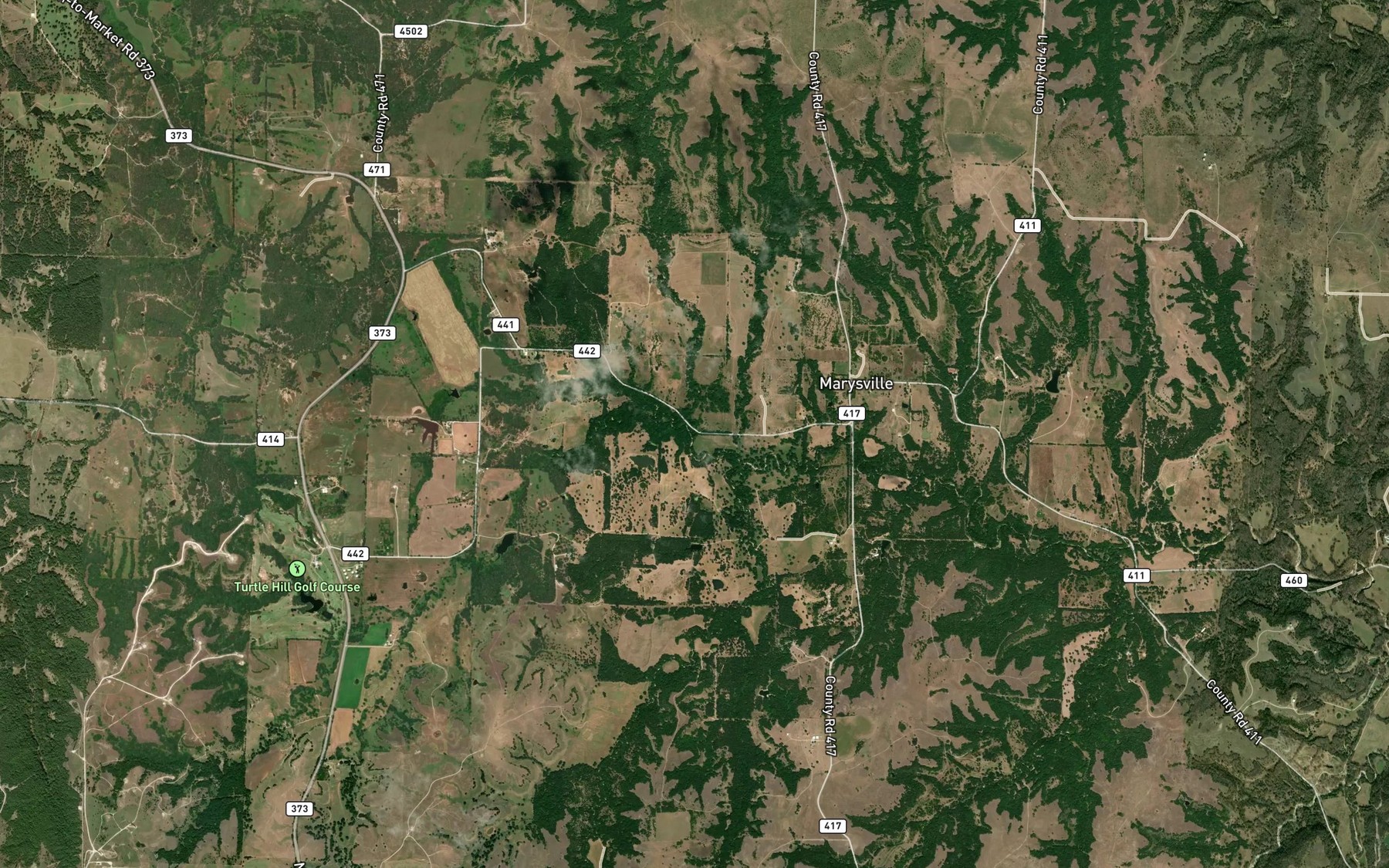 Satellite map of the Wilburn Branch
