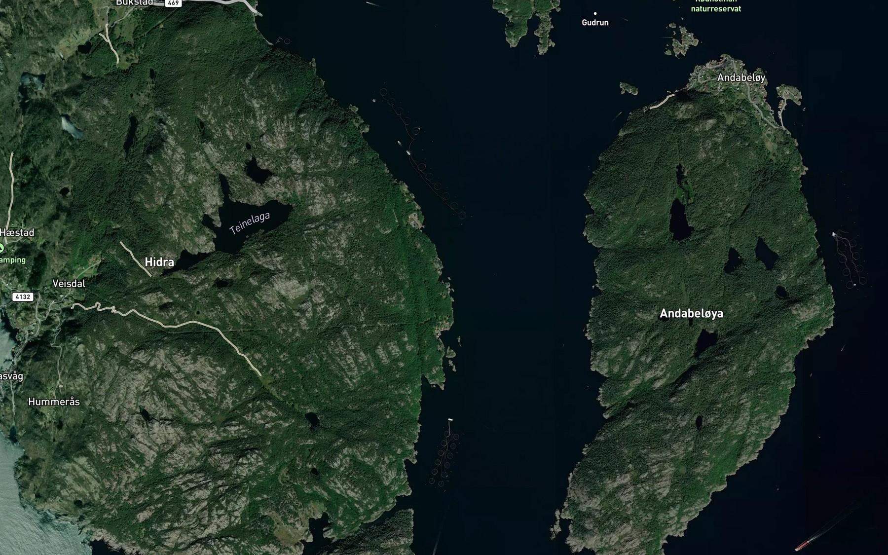 Satellite map of the Lastevika