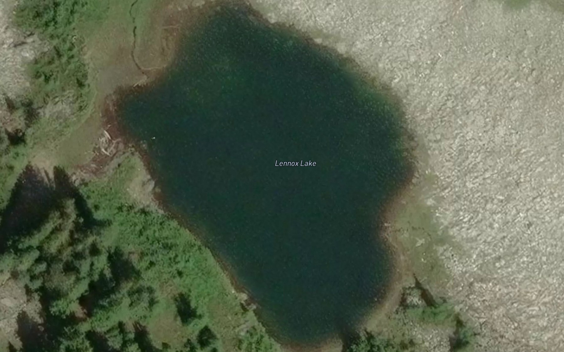 Satellite map of the Lennox Lake