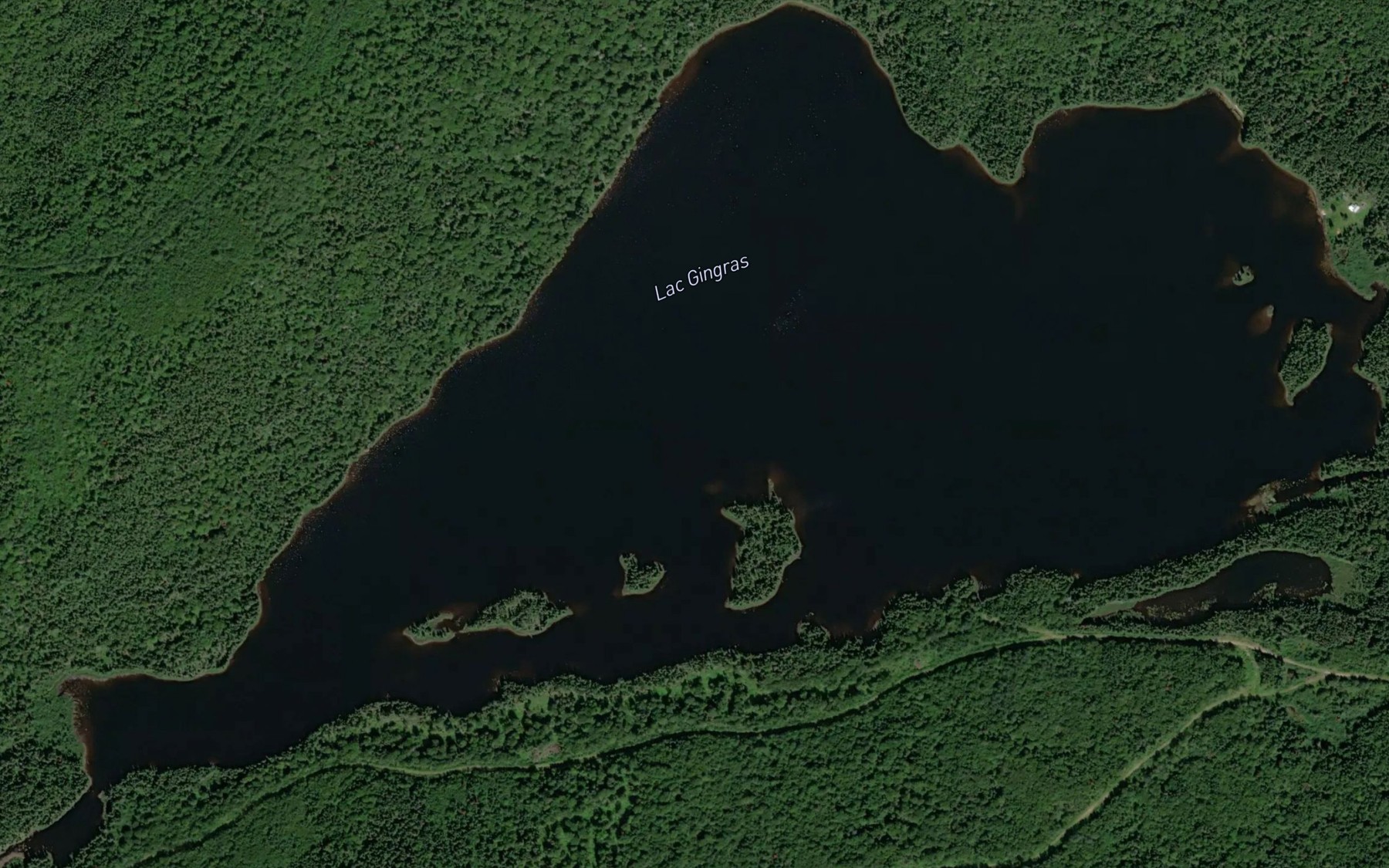 Satellite map of the Lac Gingras