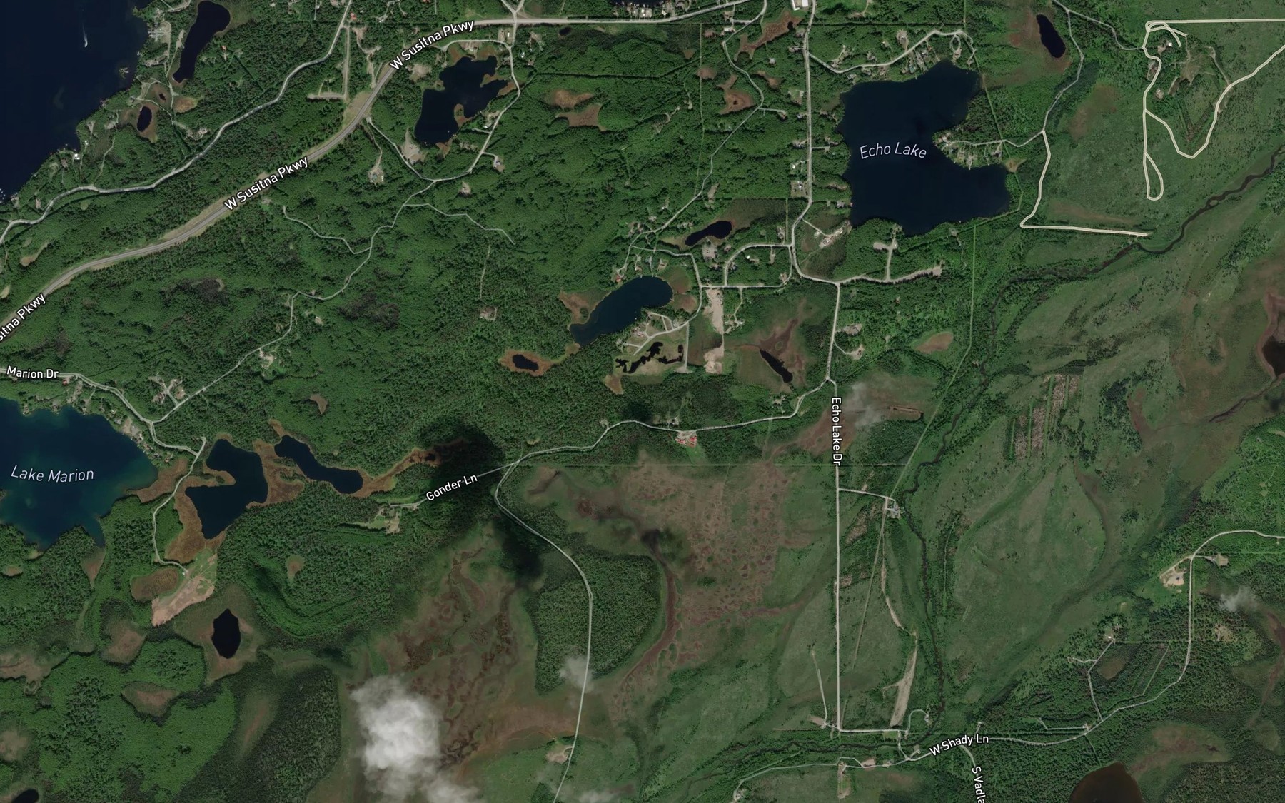 Satellite map of the Homestead Lake