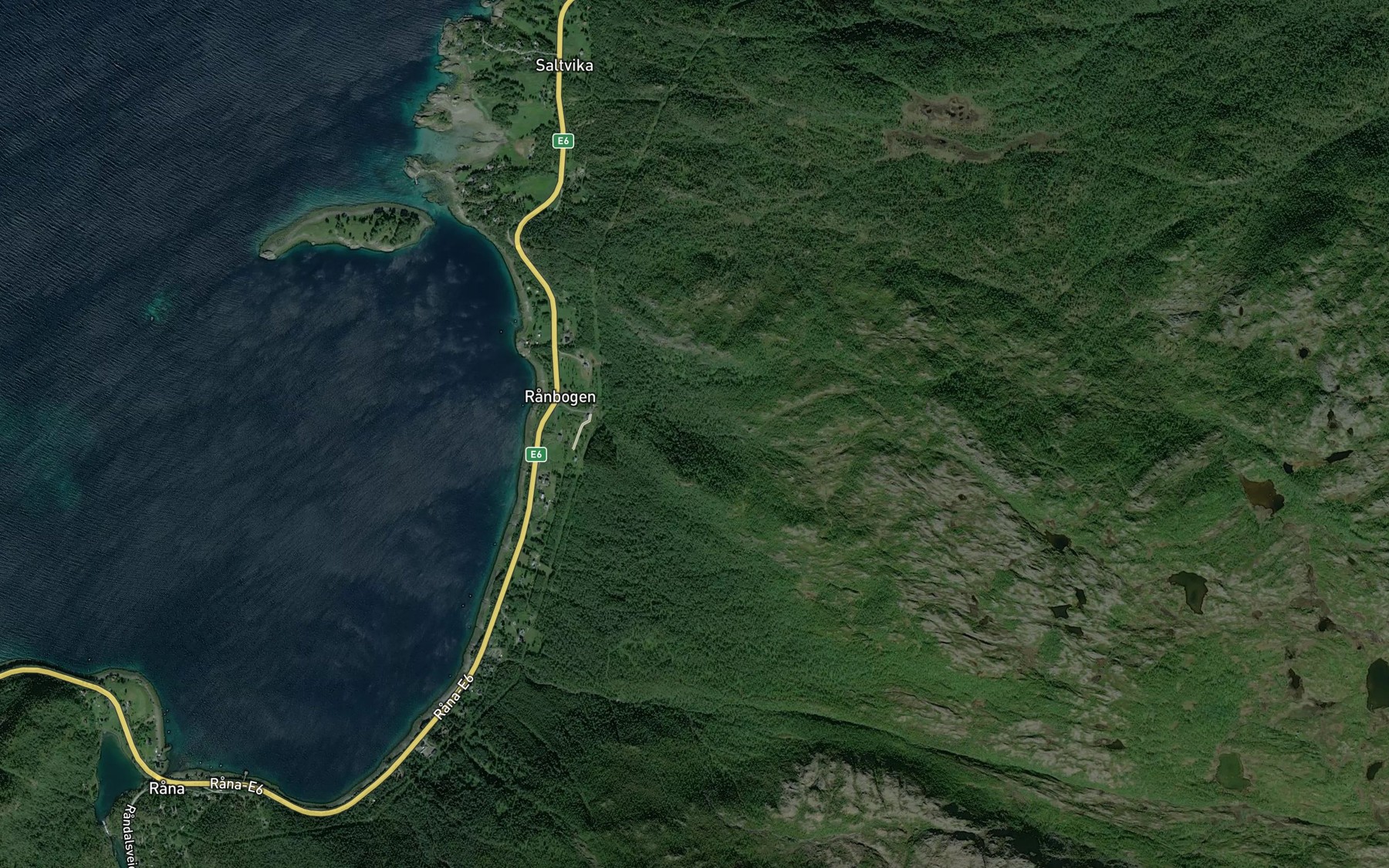 Satellite map of the Sandbakkelva