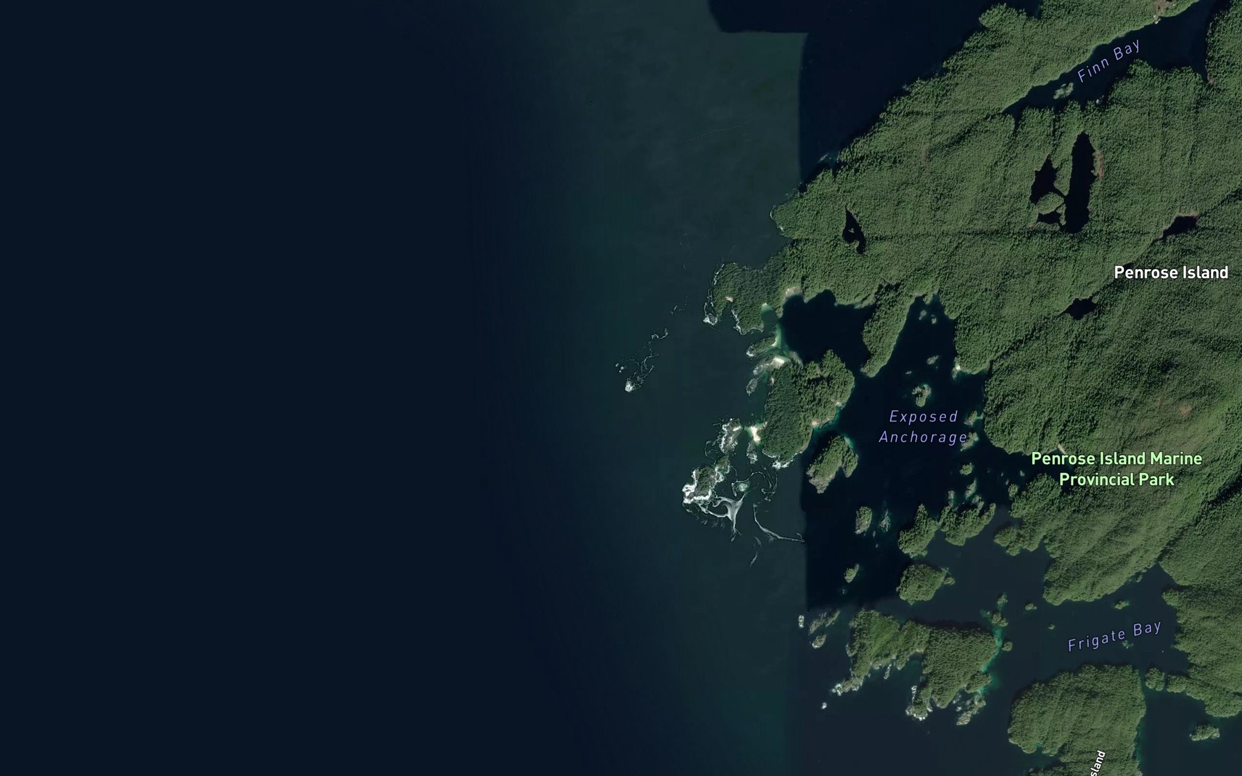 Satellite map of the Rouse Reef