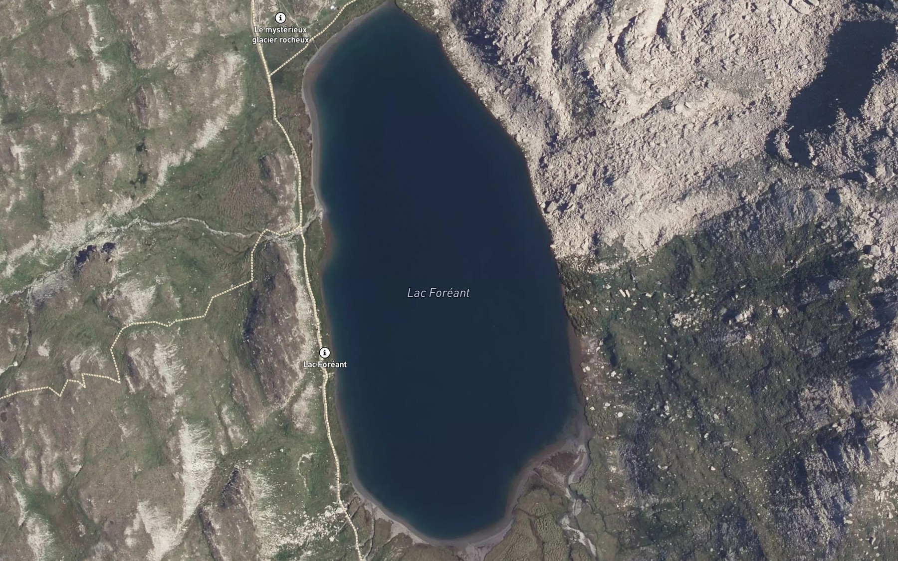 Satellite map of the Lac Foreant