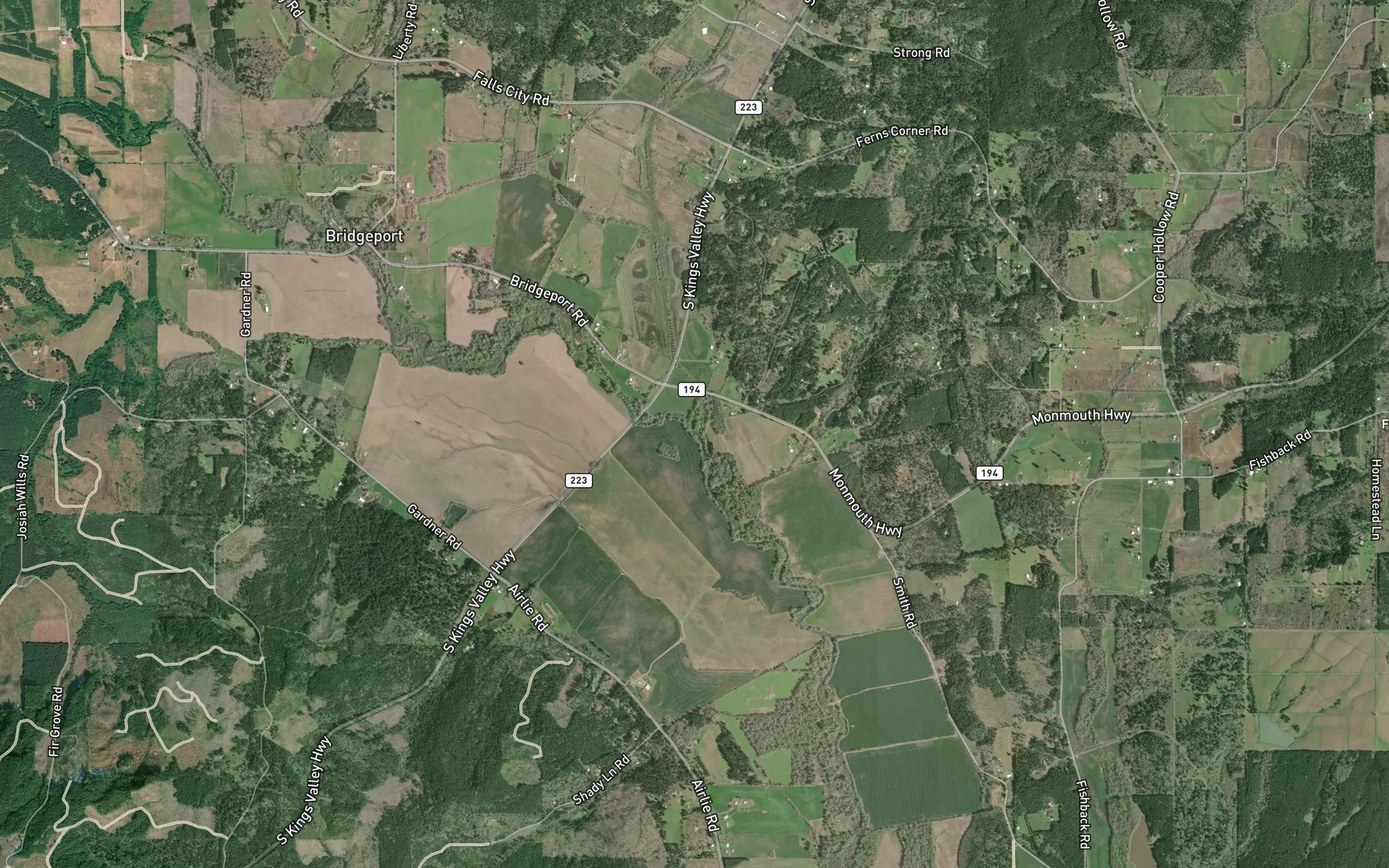 Satellite map of the Fern Creek