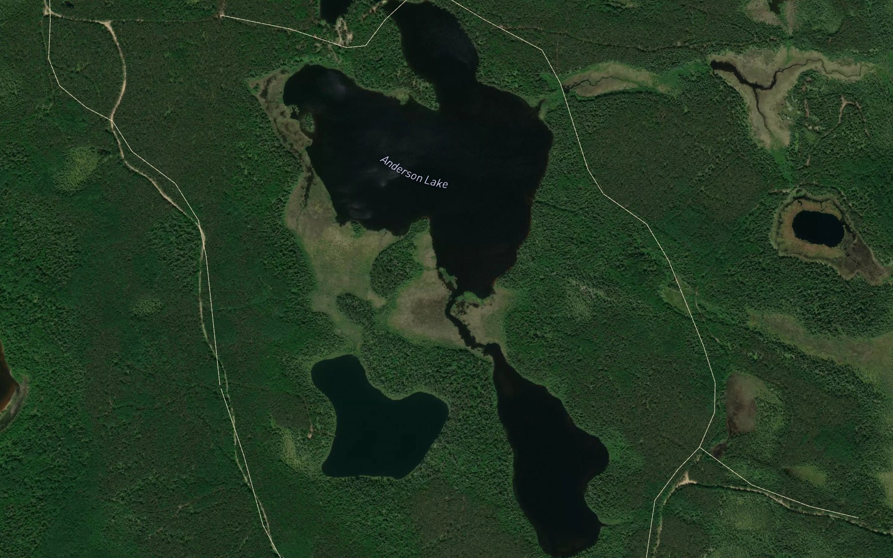 Satellite map of the Anderson Lake