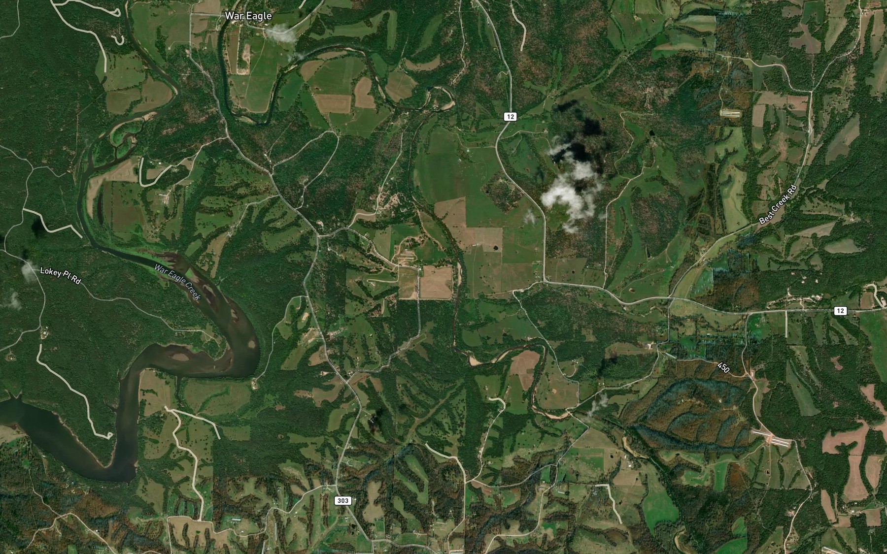 Satellite map of the Clifty Creek