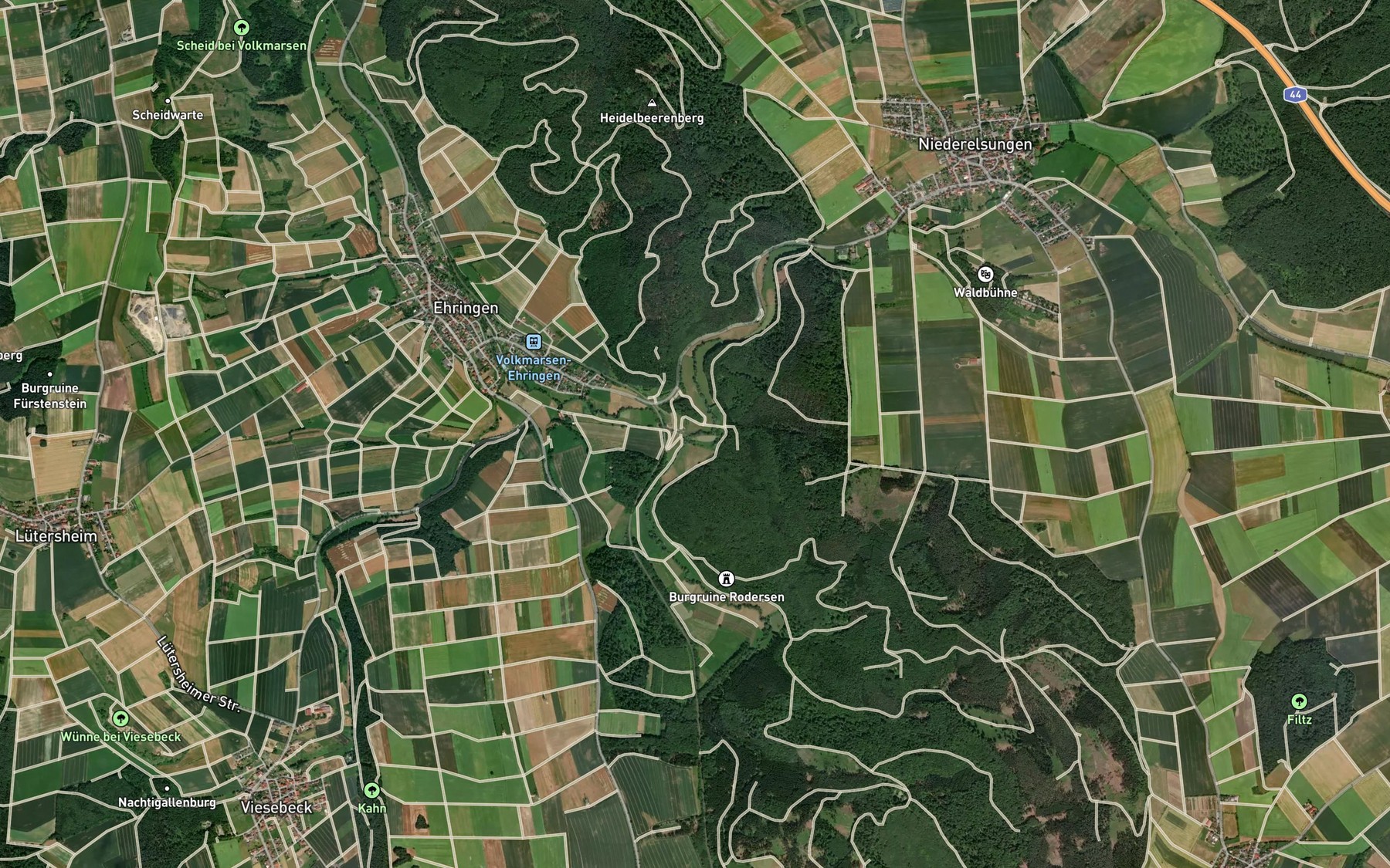 Satellite map of the Dase