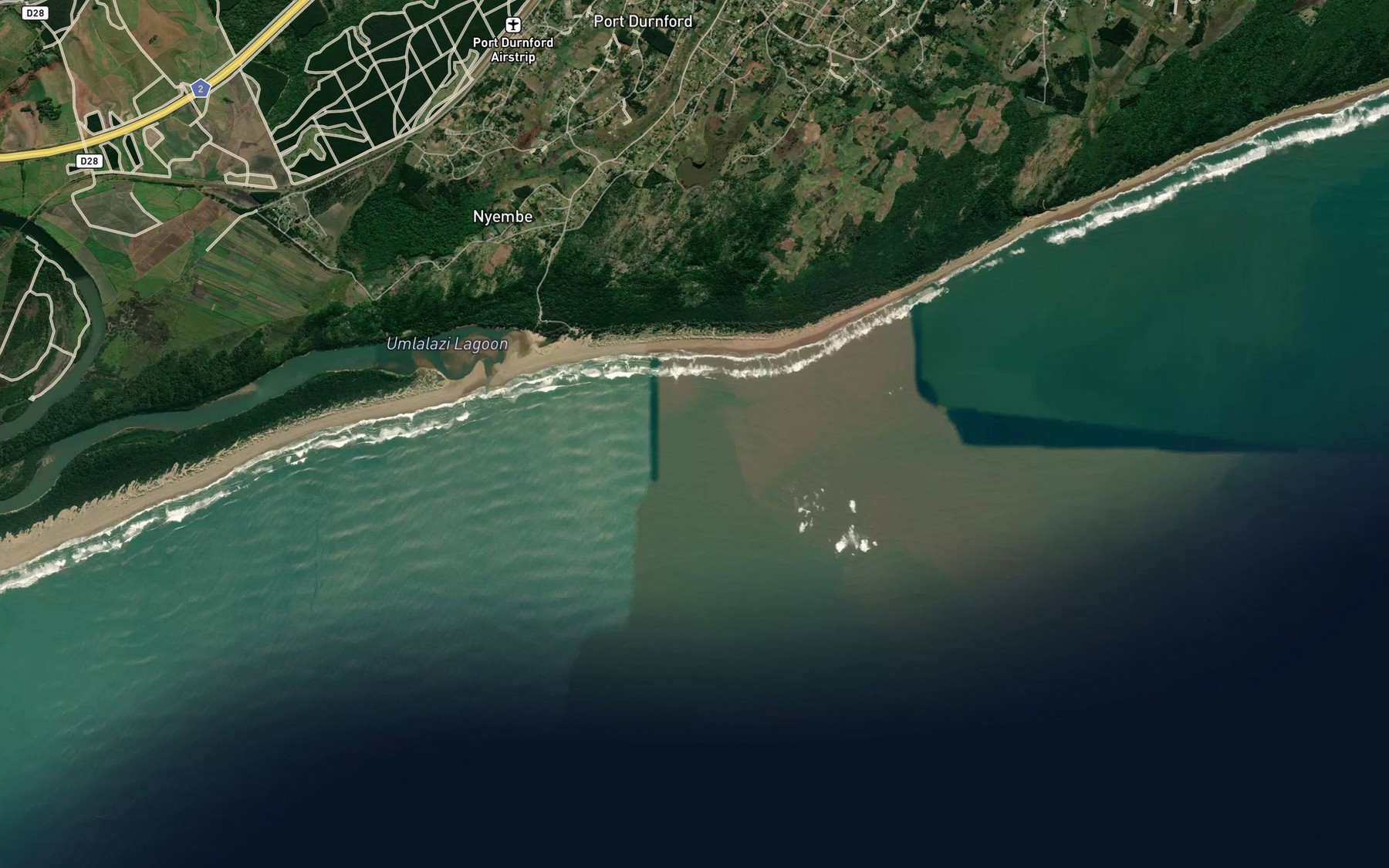 Satellite map of the Tenedos Shoal