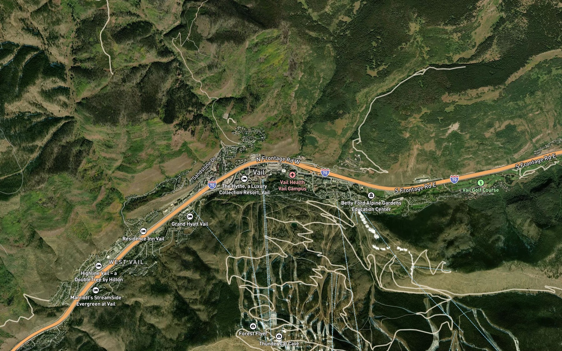 Satellite map of the Middle Creek