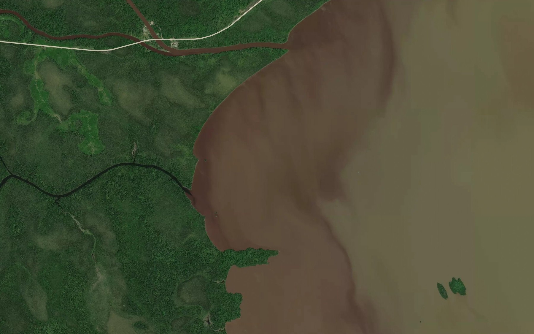Satellite map of the Dokis Bay