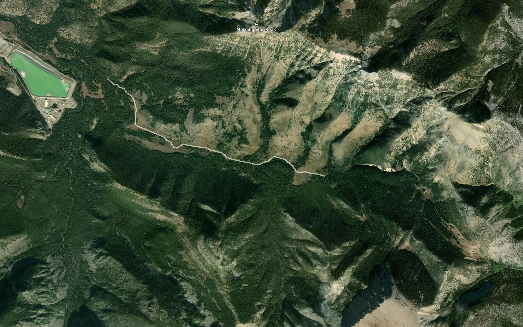 Satellite map of the Blacktail Creek