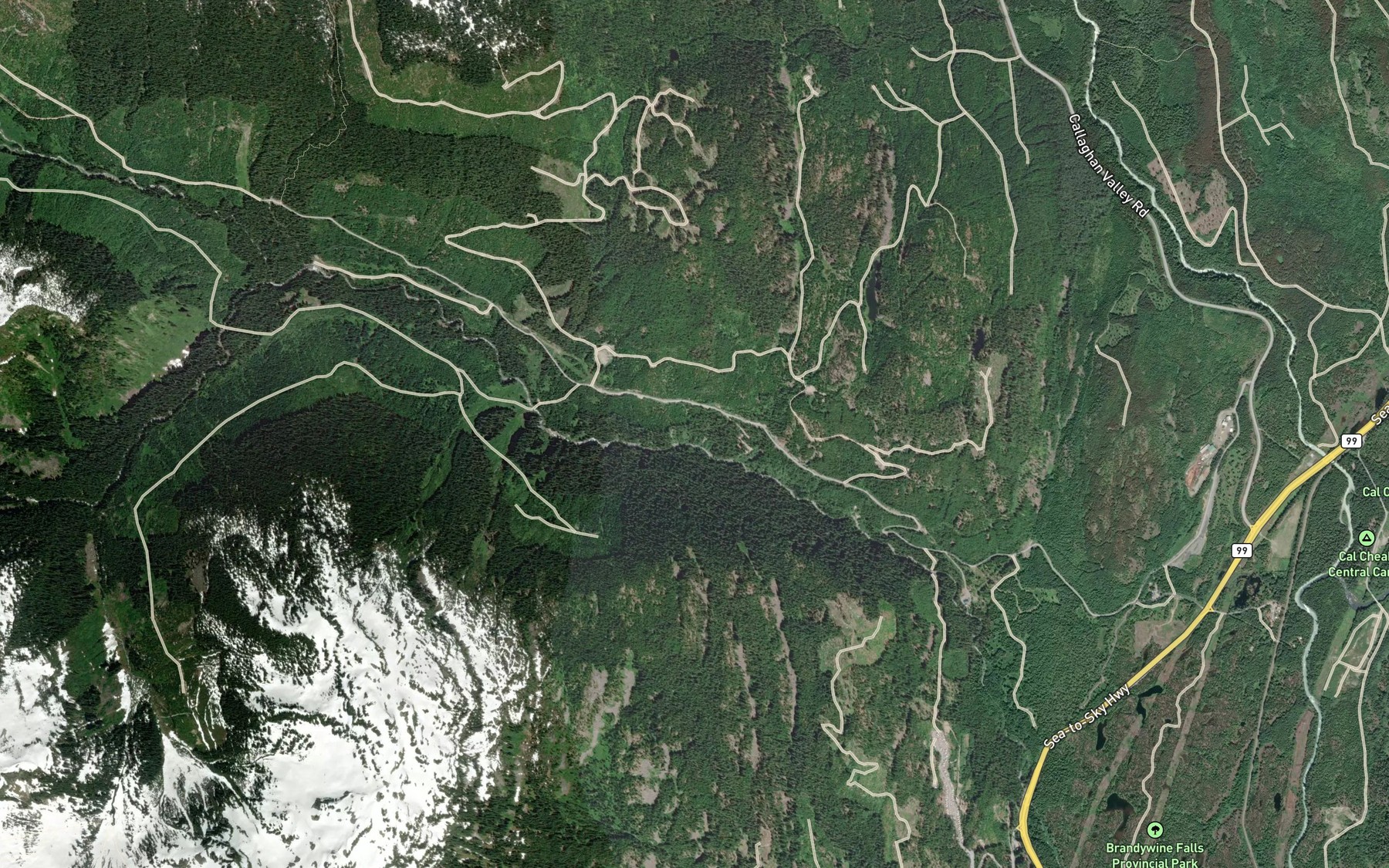 Satellite map of the Snow Creek
