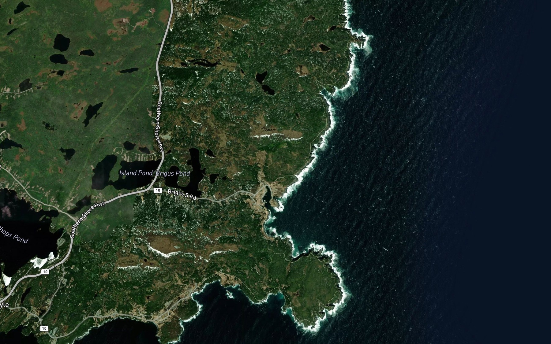 Satellite map of the Ricketts Cove