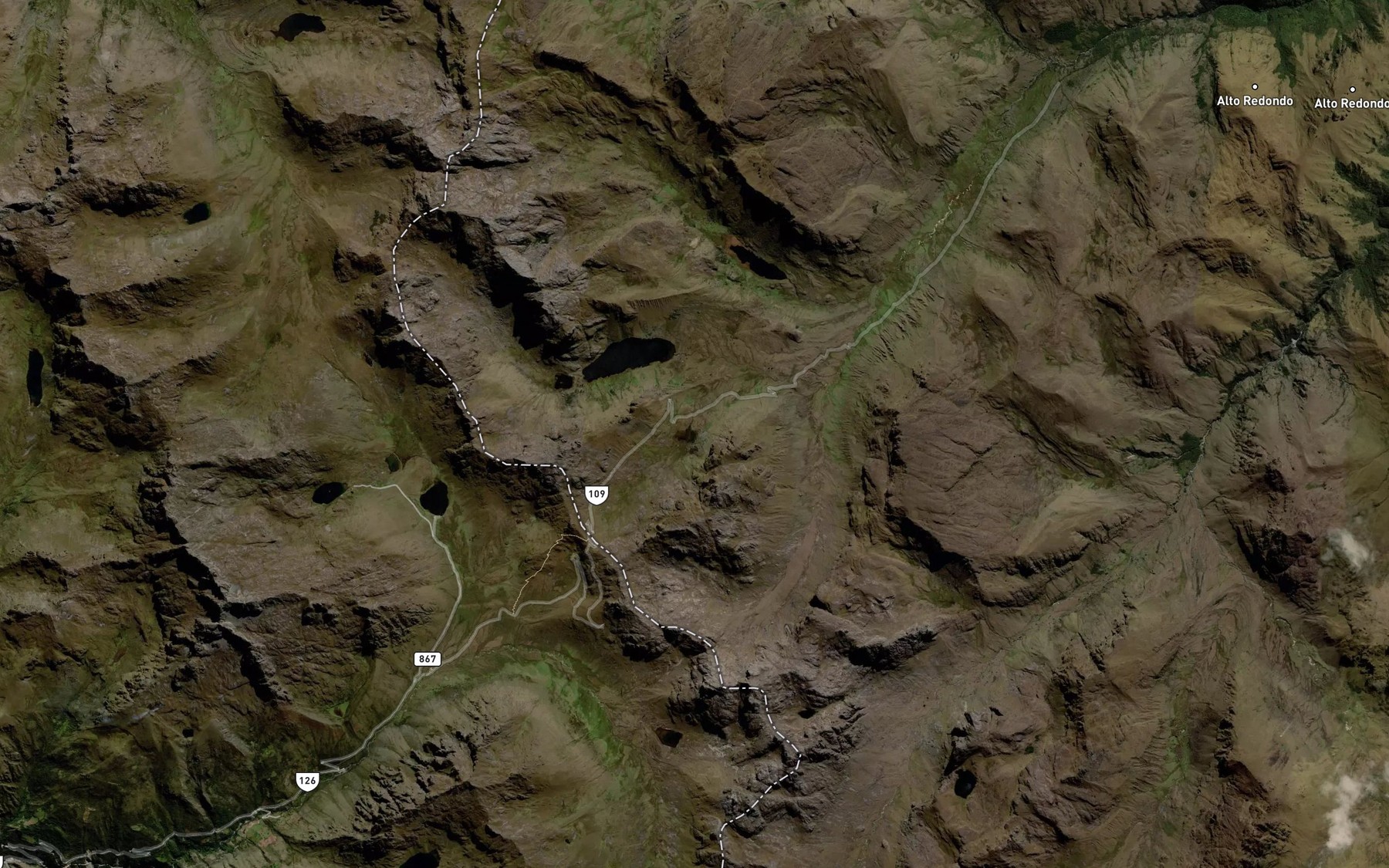 Satellite map of the Laguna Colorada