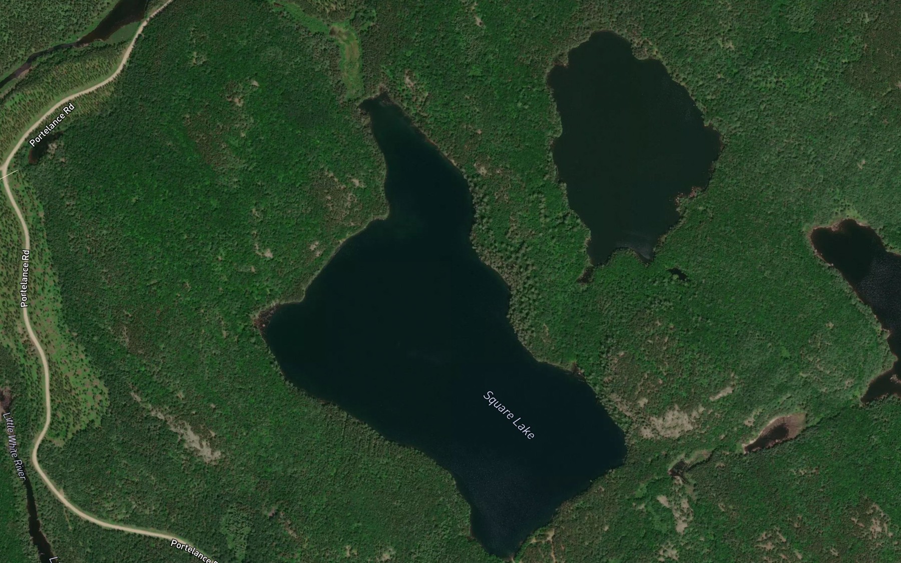 Satellite map of the Square Lake