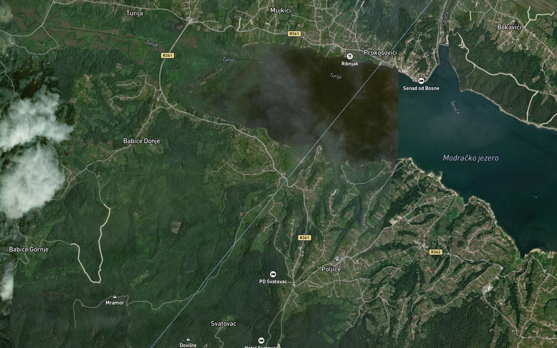 Satellite map of the Cerovac