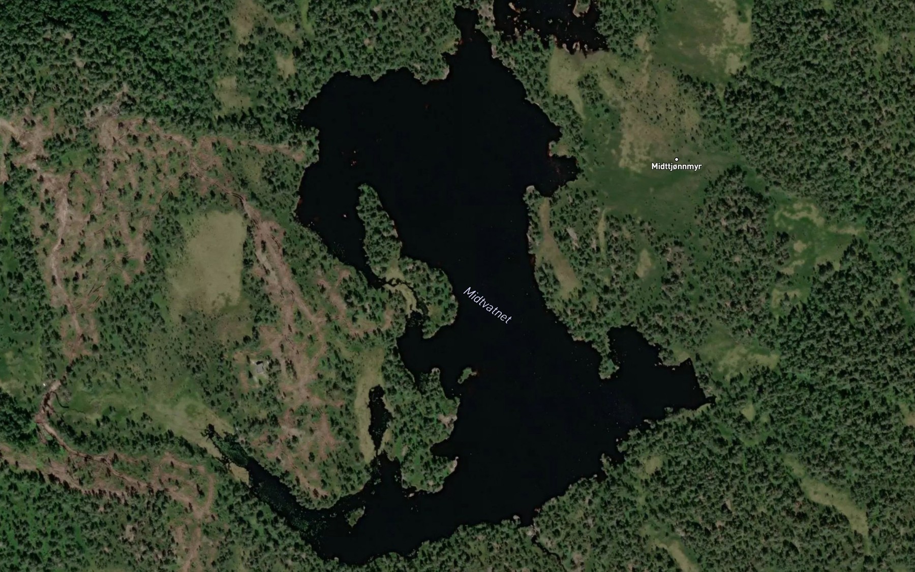 Satellite map of the Midtvatn