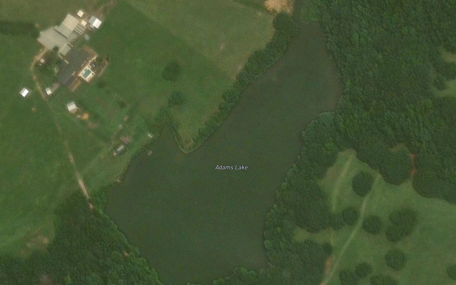 Satellite map of the Adams Lake