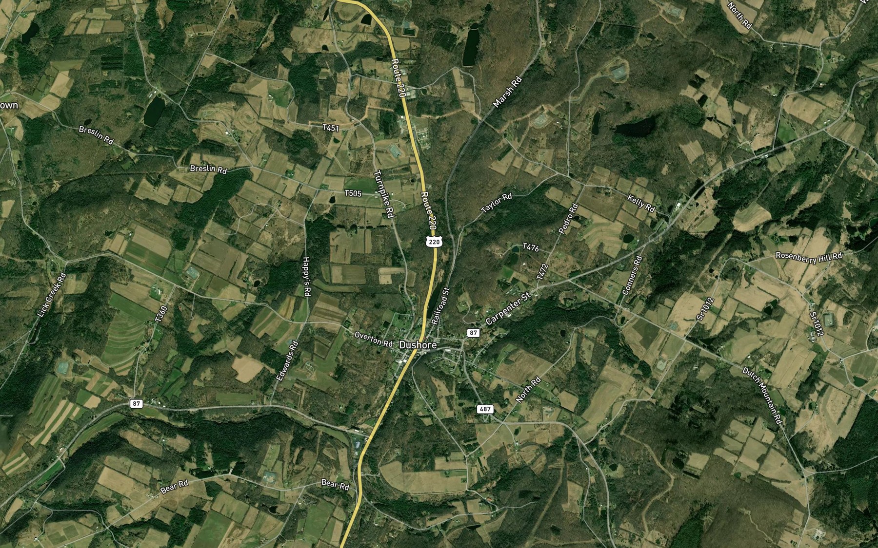 Satellite map of the Bob Kosts Pond