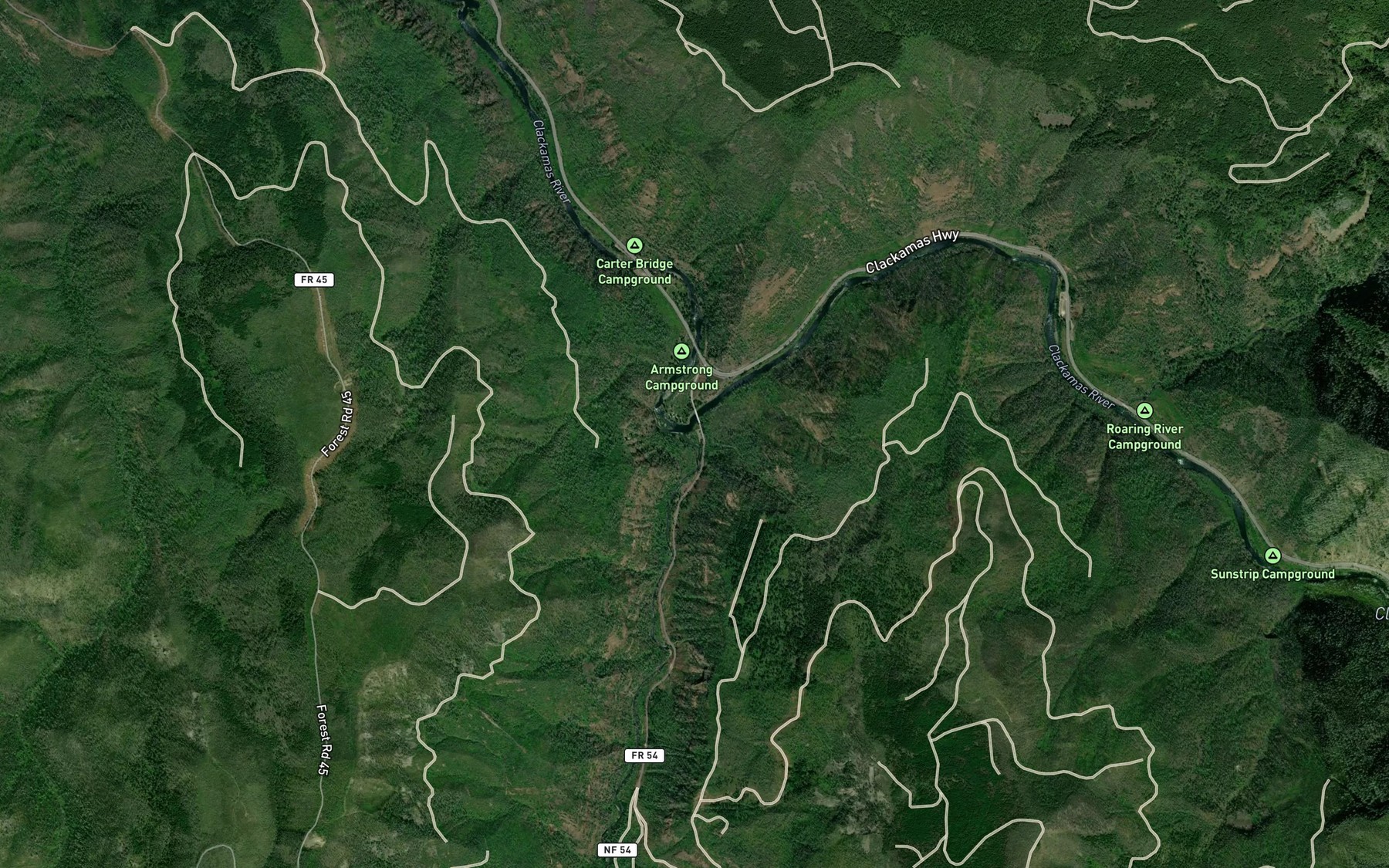 Satellite map of the Fish Creek