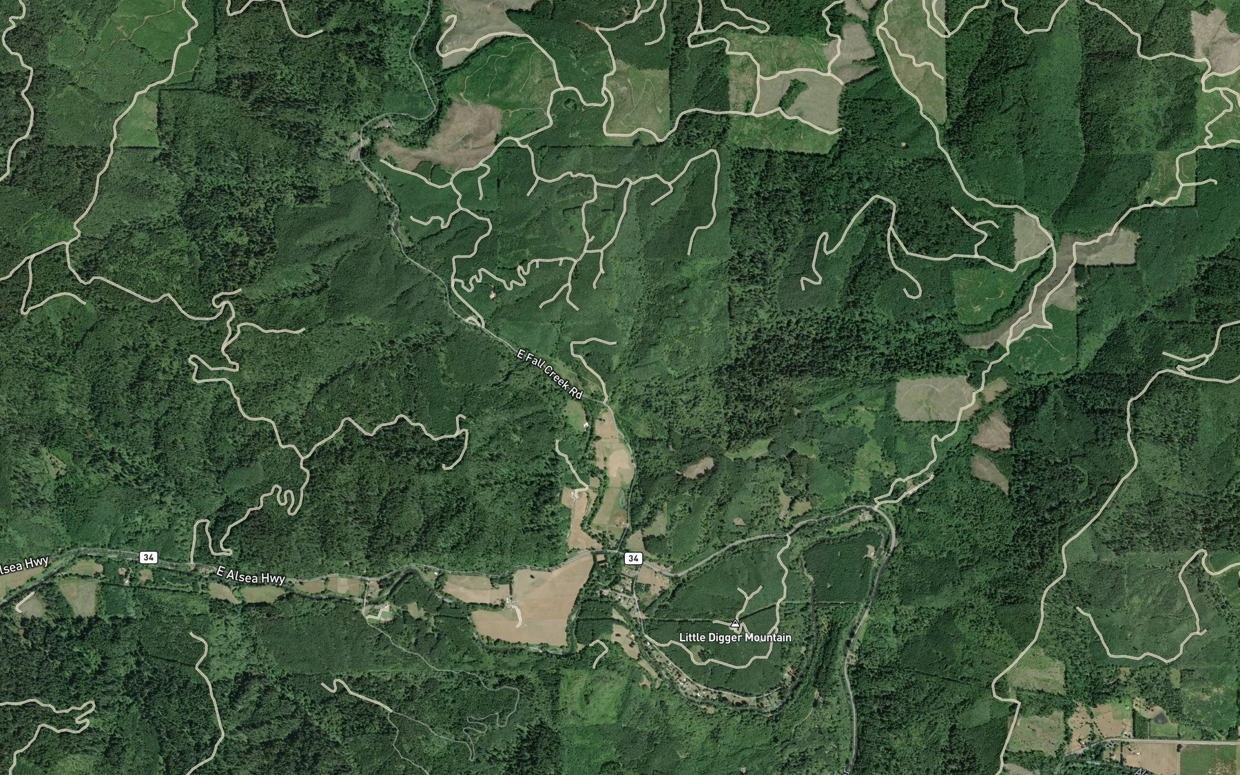 Satellite map of the Hatchery Creek