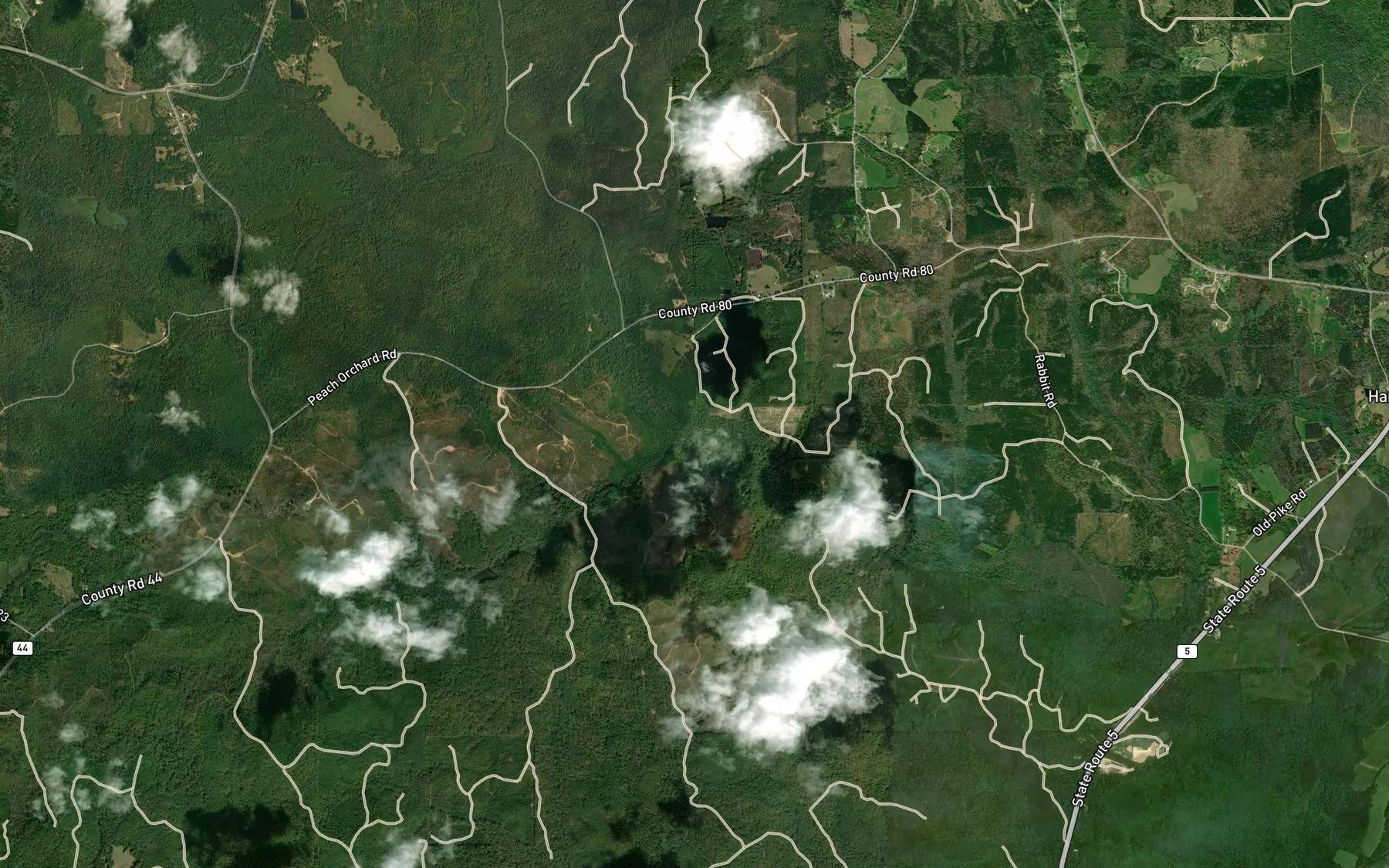 Satellite map of the Cave Mountain Branch