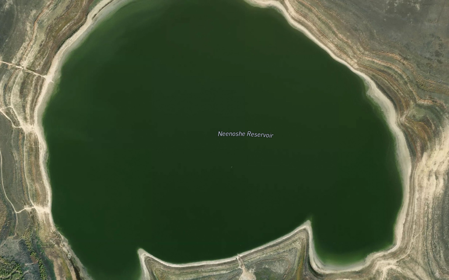 Satellite map of the Neenoshe Reservoir