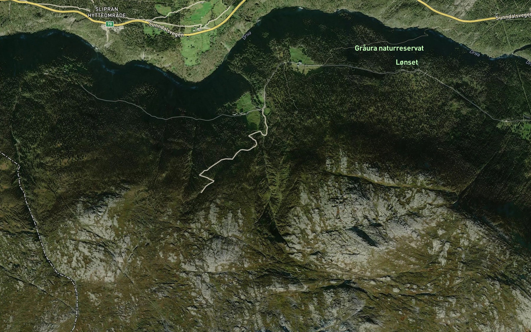 Satellite map of the Bekkabekken